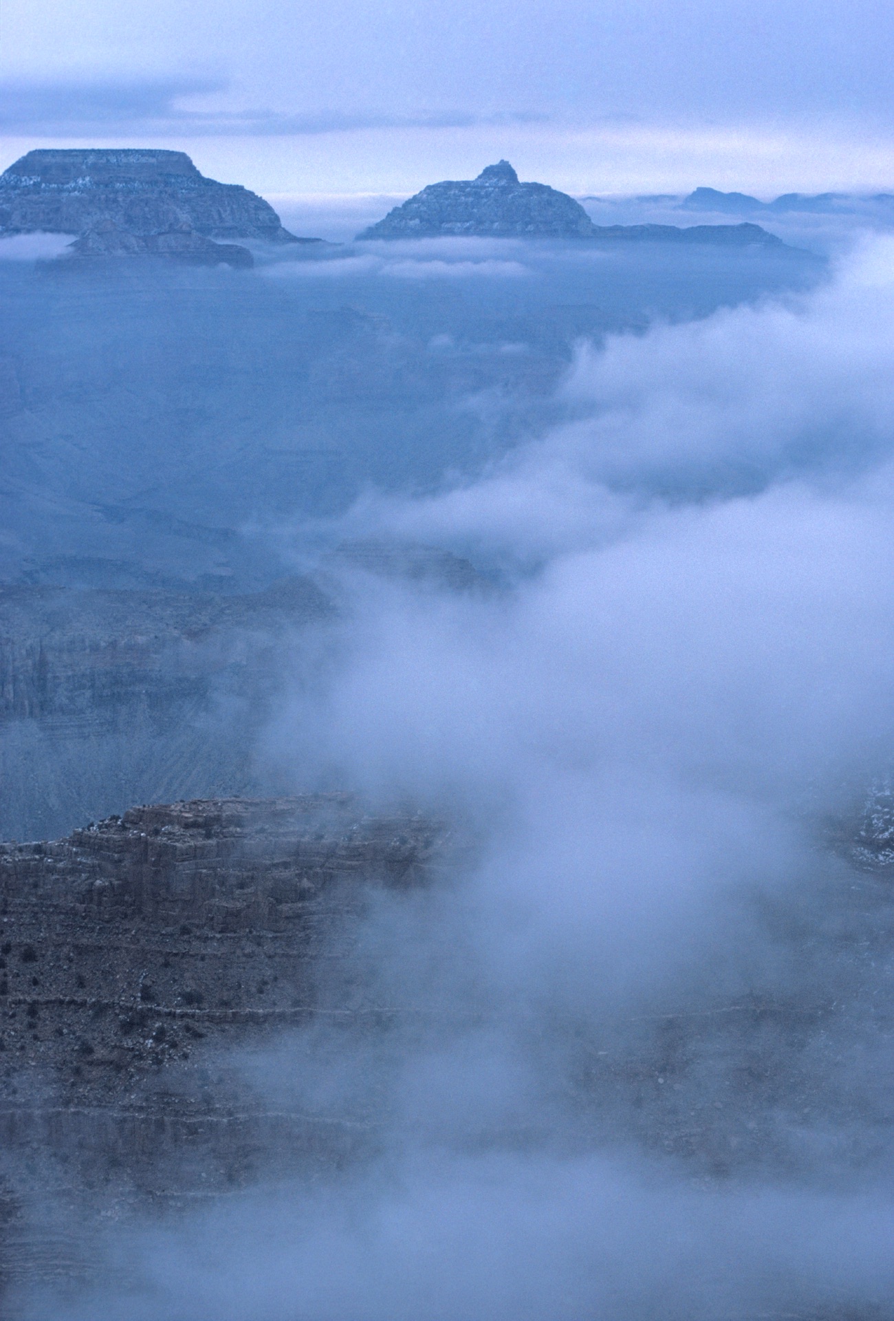 Winter mist covers Mather Point,