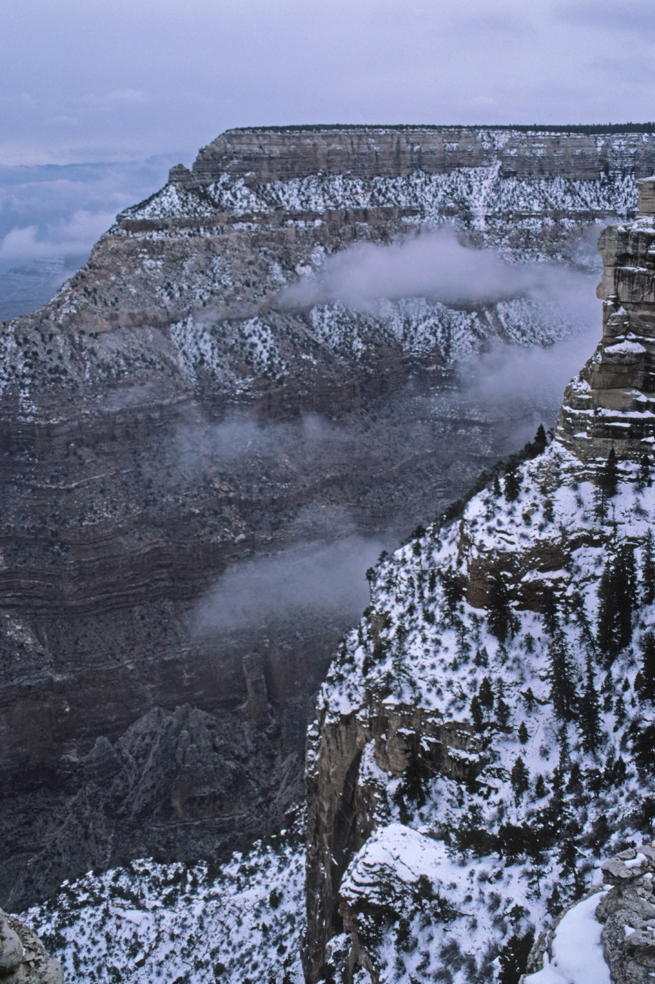 Winter snow at Mather Point